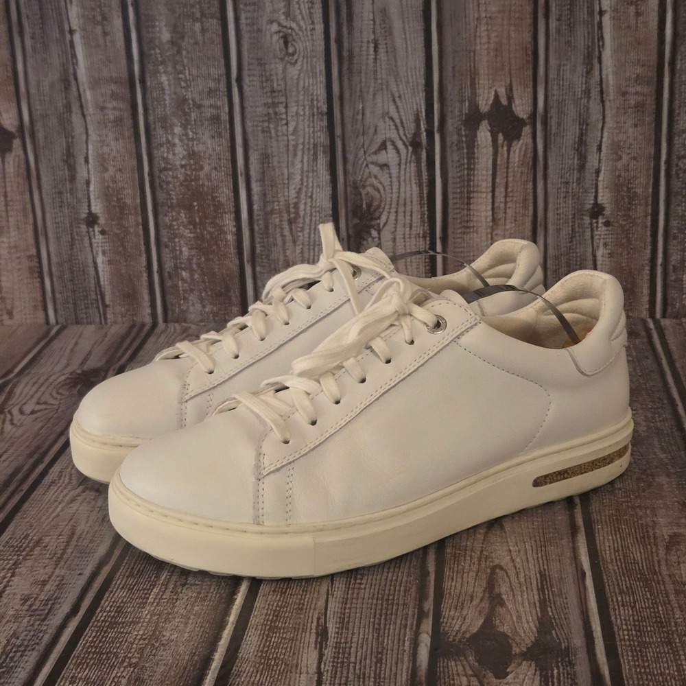 Sz 8 Womens Birkenstock Bend Low White Leather Comfort Sneakers Shoes Nurse